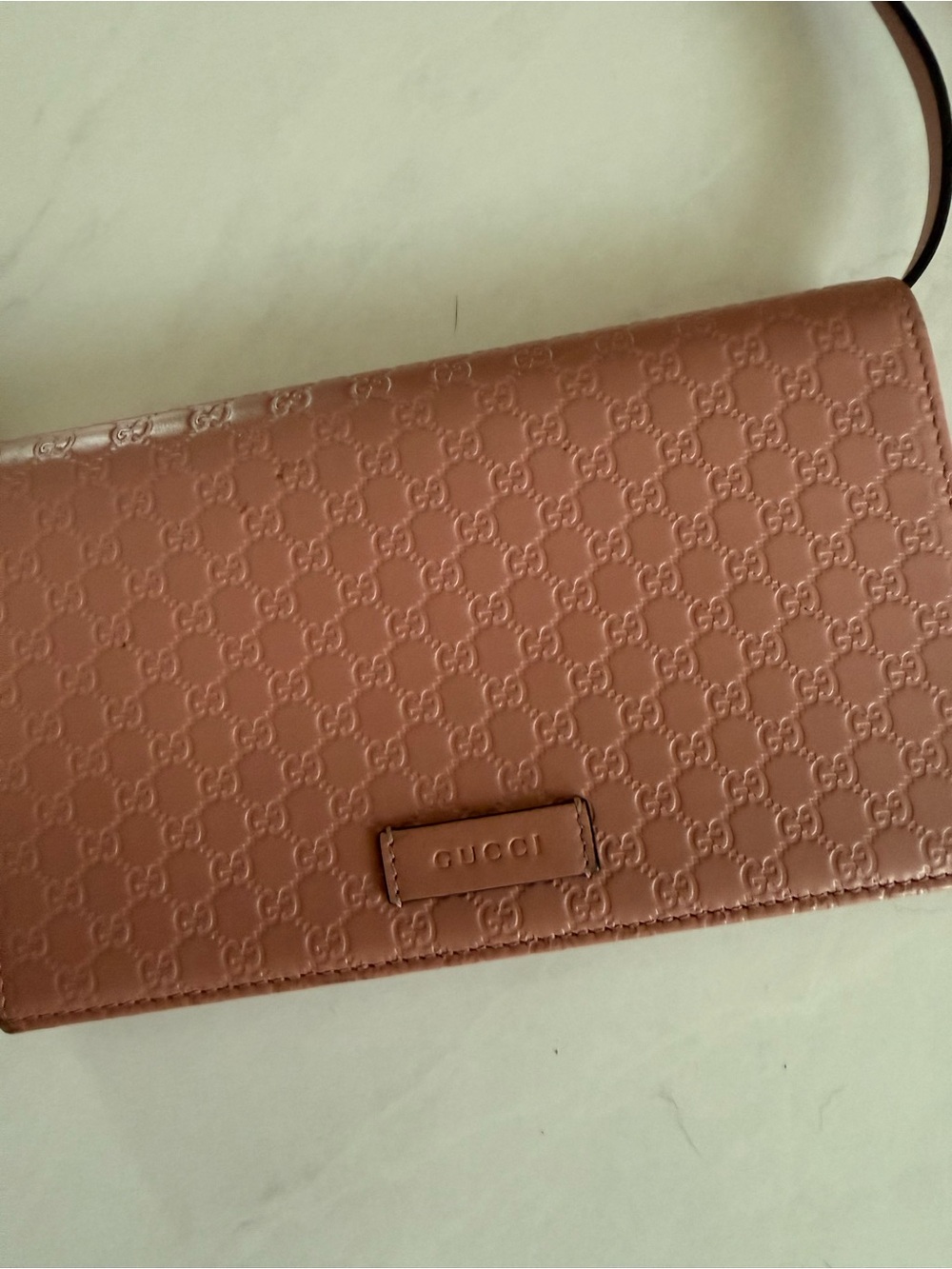 Gucci Microguccissima Crossbody Wallet - Soft Pink